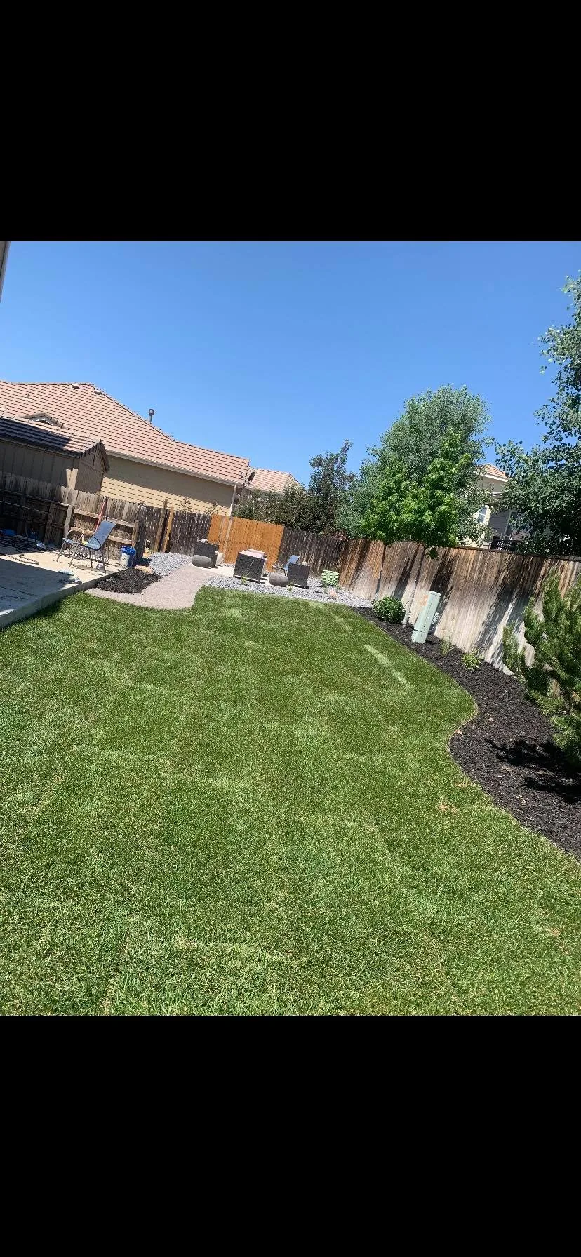 Fresh sod lawn installation in the Denver metro by Flores Sprinkler & Landscape